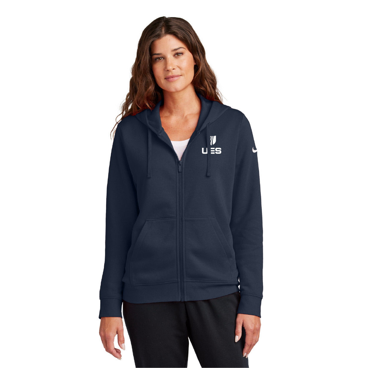 Nike Women's Club Fleece Sleeve Swoosh Full-Zip Hoodie